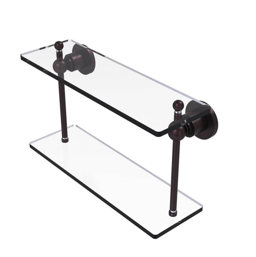 Astor Place Collection 16 Inch Two Tiered Glass Shelf