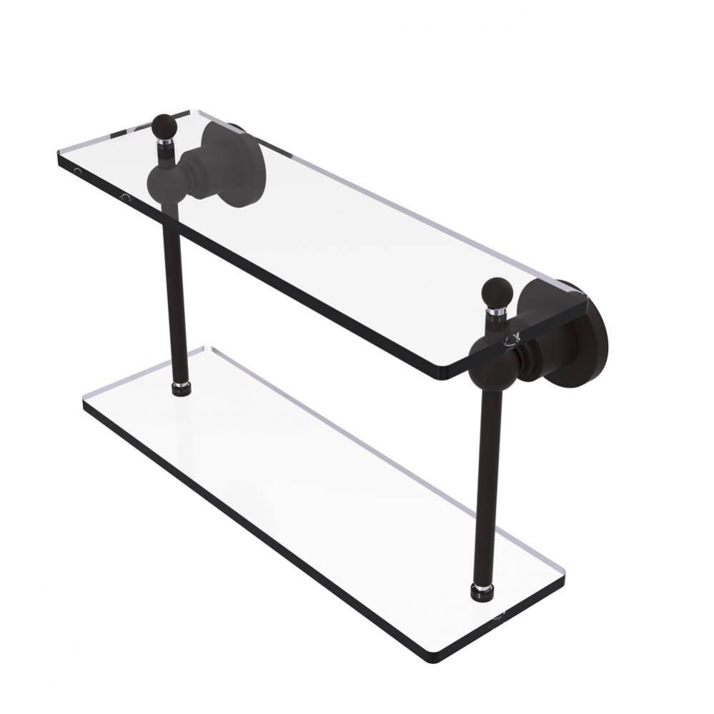 Astor Place Collection 16 Inch Two Tiered Glass Shelf