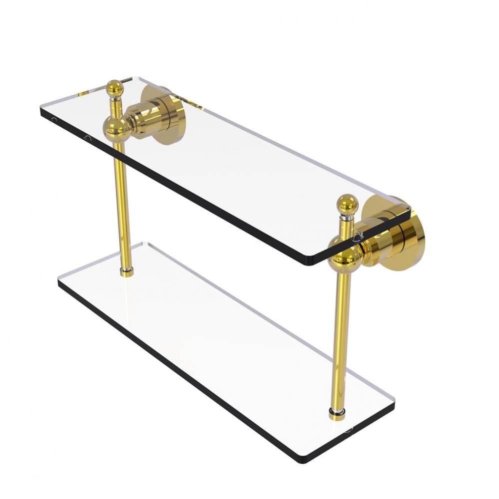 Astor Place Collection 16 Inch Two Tiered Glass Shelf