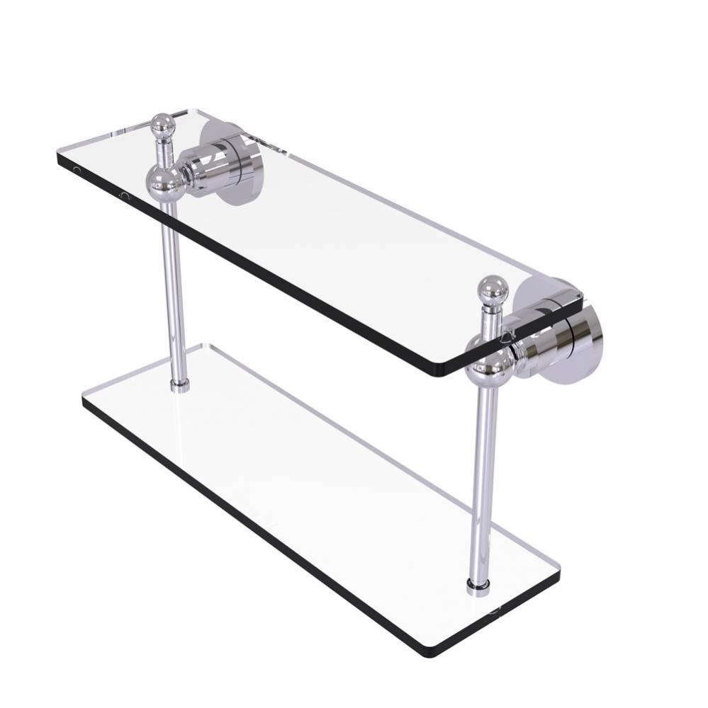 Astor Place Collection 16 Inch Two Tiered Glass Shelf