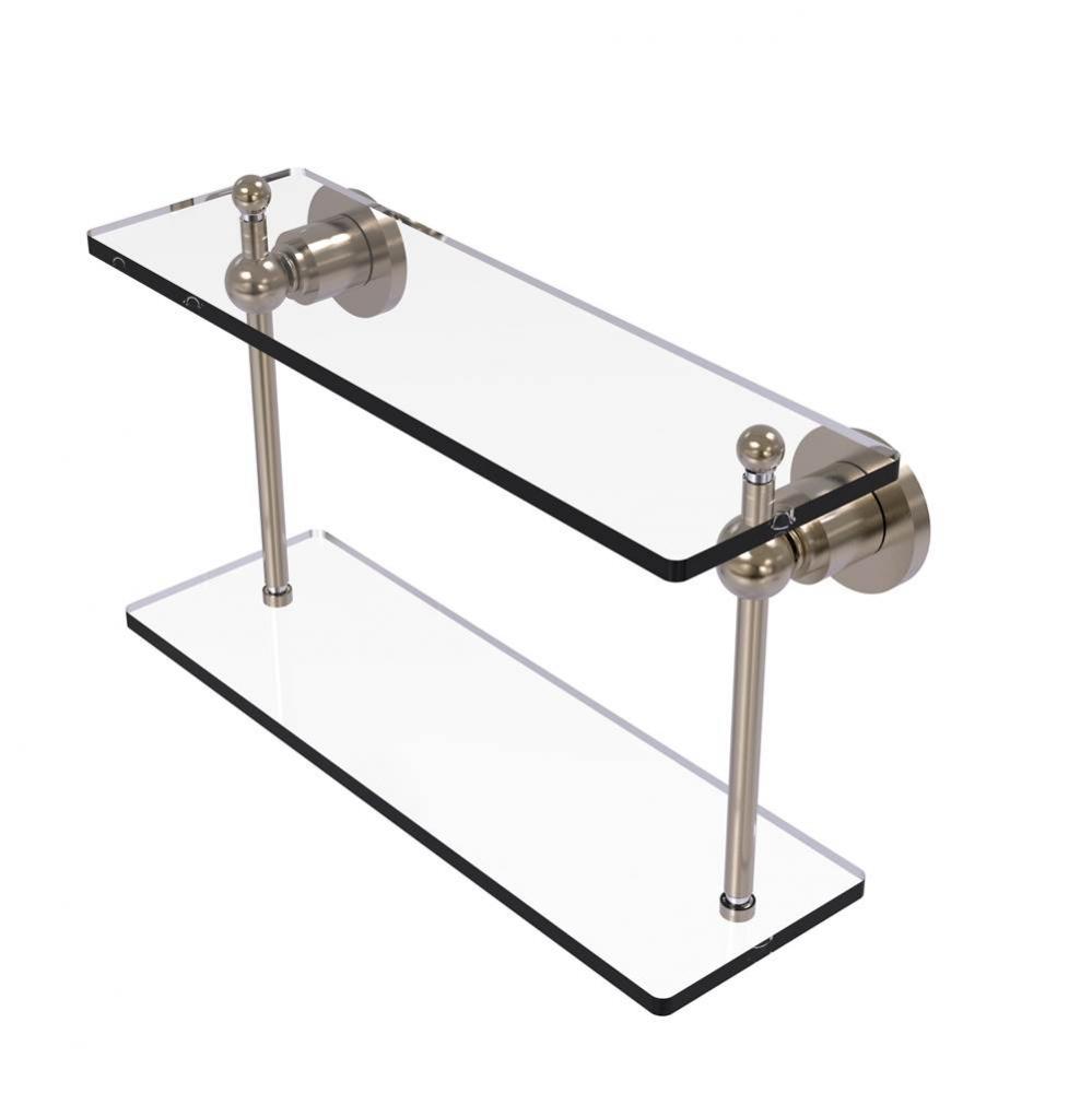 Astor Place Collection 16 Inch Two Tiered Glass Shelf