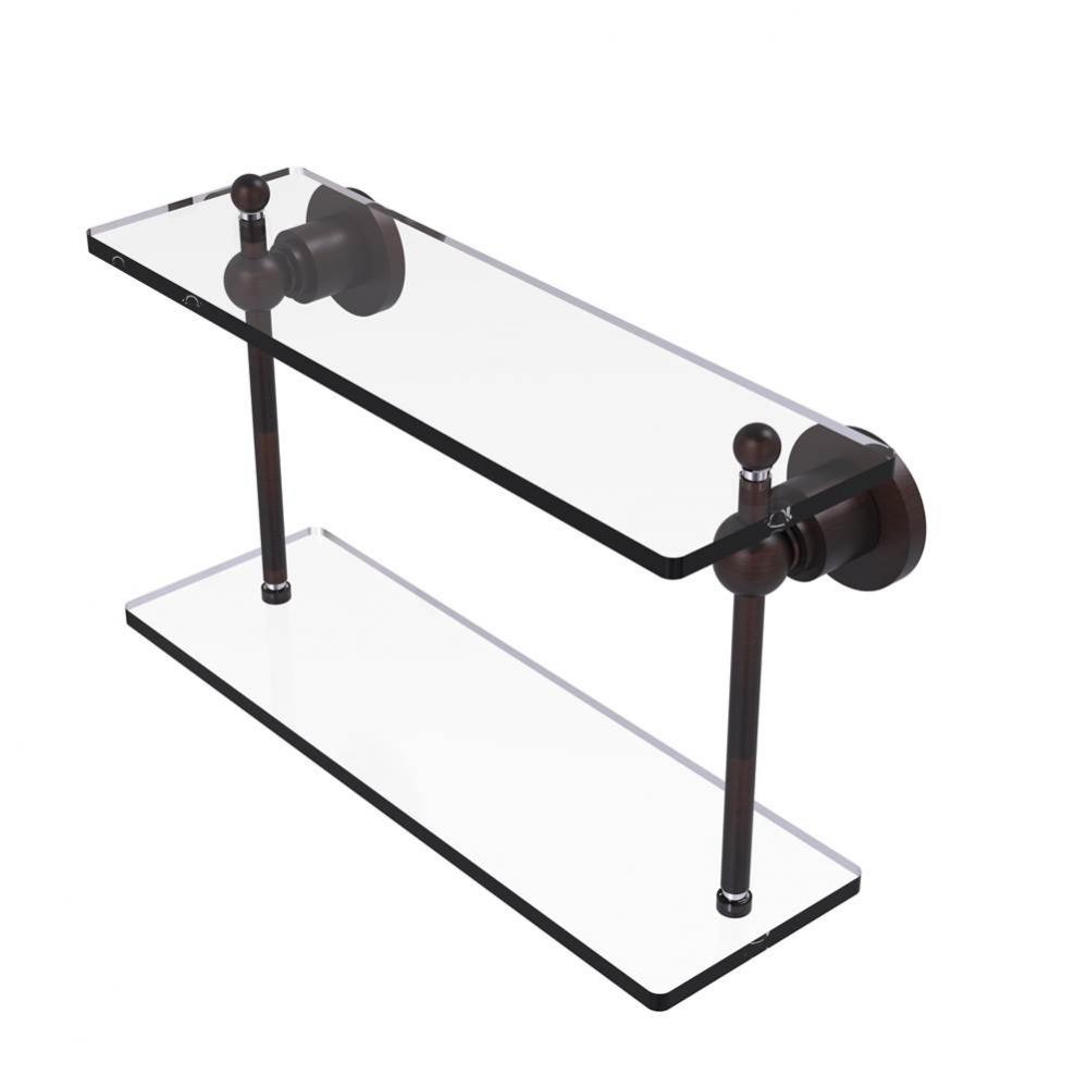 Astor Place Collection 16 Inch Two Tiered Glass Shelf