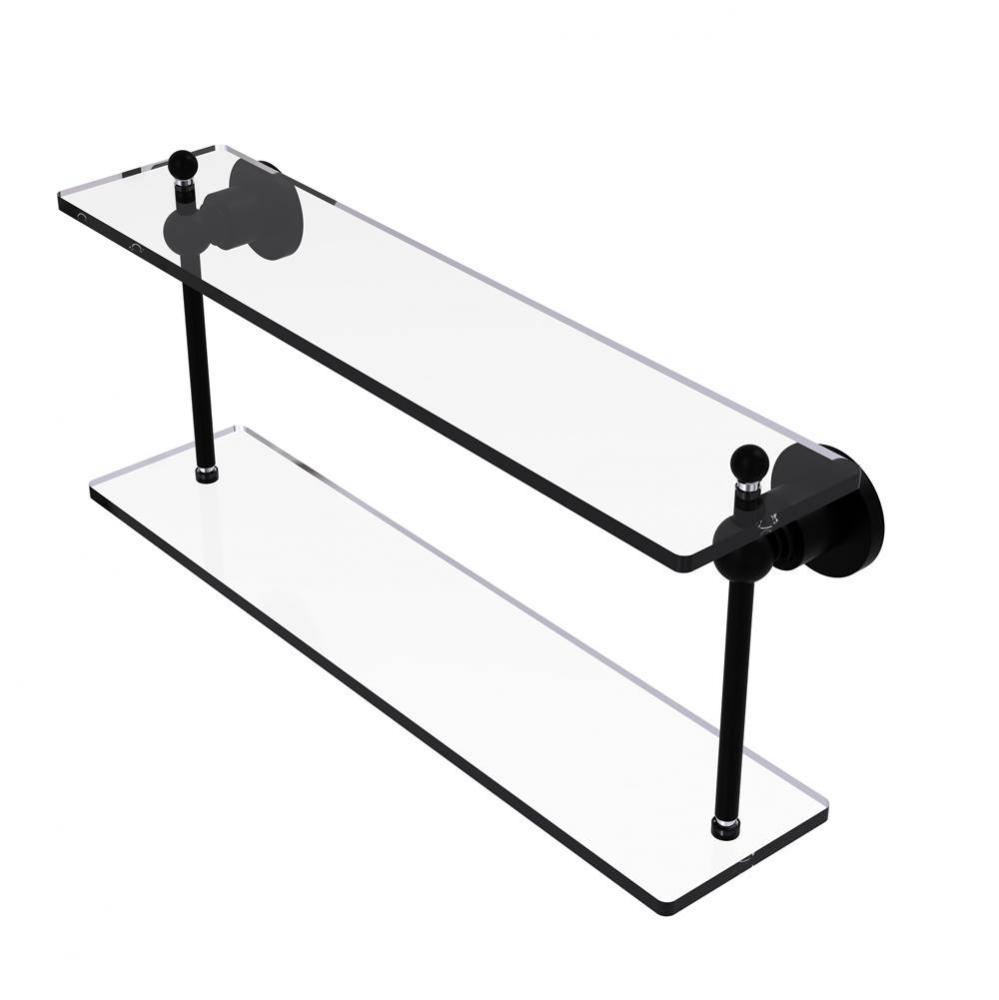 Astor Place Collection 22 Inch Two Tiered Glass Shelf