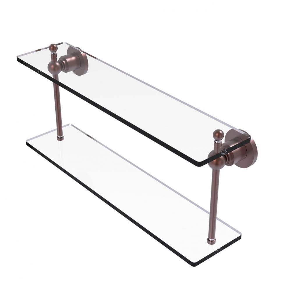 Astor Place Collection 22 Inch Two Tiered Glass Shelf