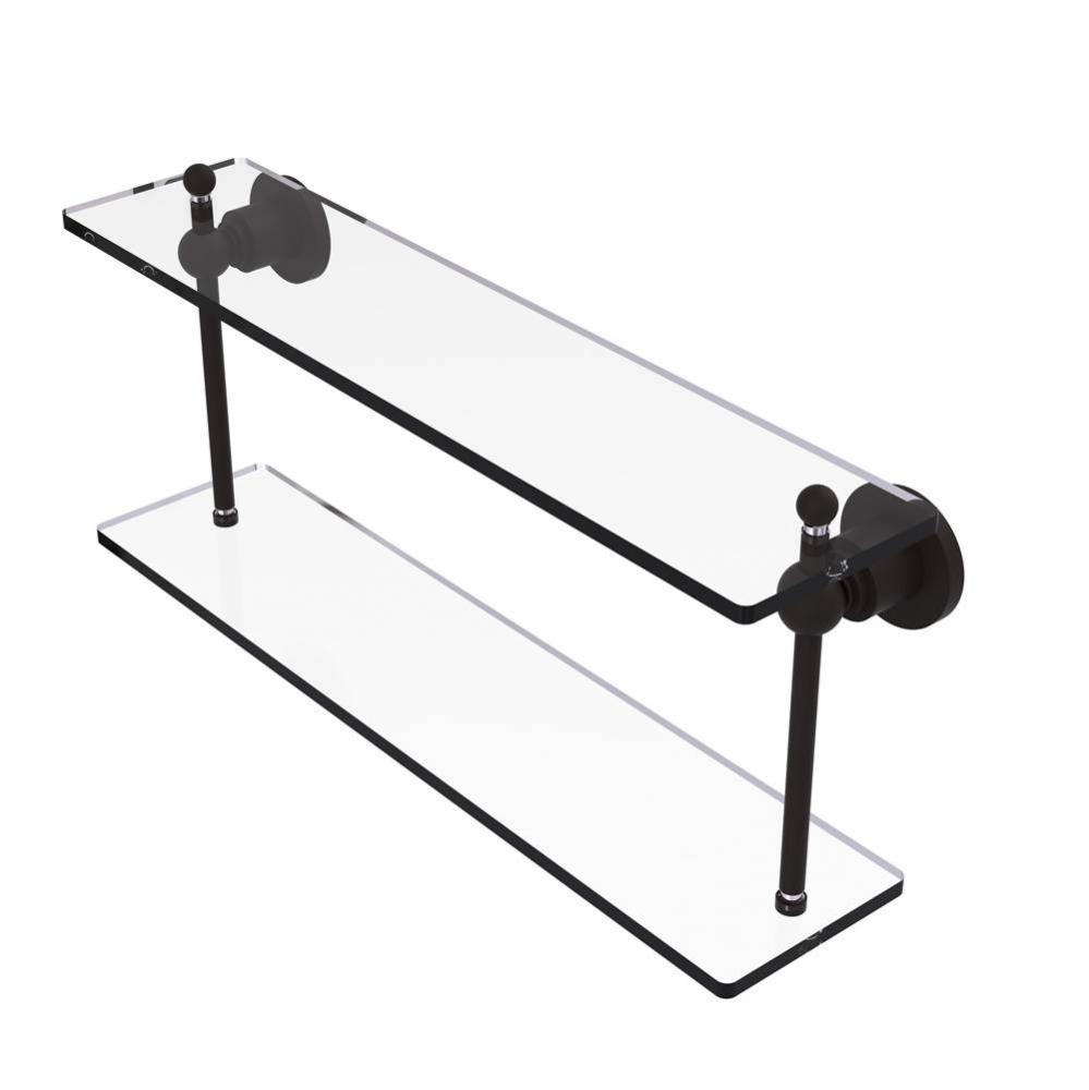 Astor Place Collection 22 Inch Two Tiered Glass Shelf