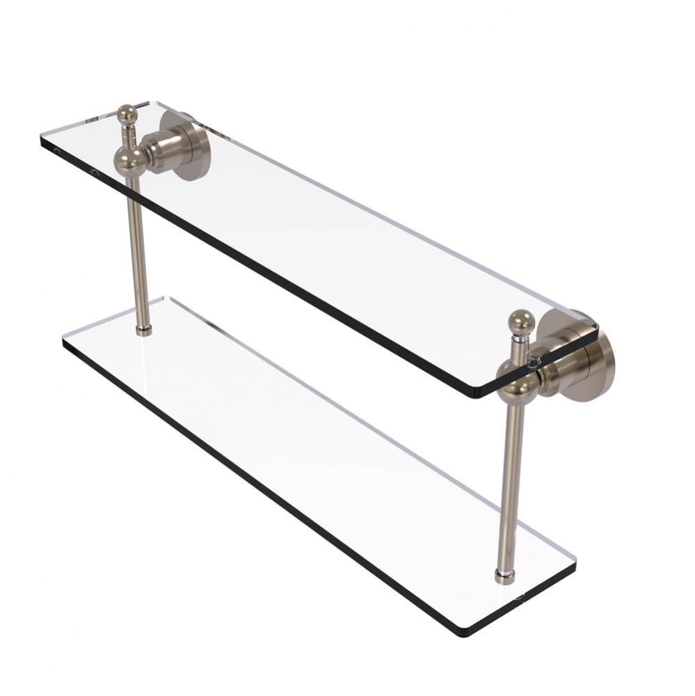 Astor Place Collection 22 Inch Two Tiered Glass Shelf