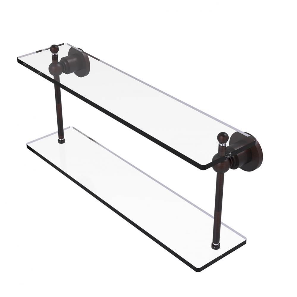 Astor Place Collection 22 Inch Two Tiered Glass Shelf