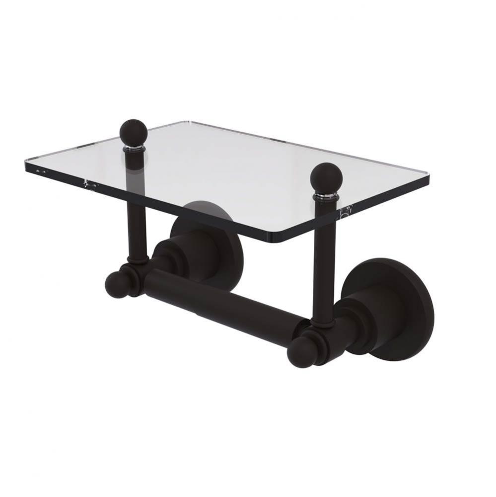 Astor Place Collection Two Post Toilet Tissue Holder with Glass Shelf