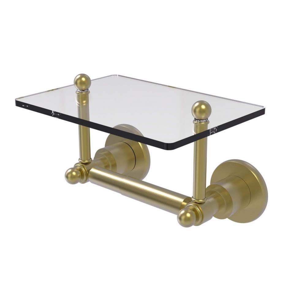 Astor Place Collection Two Post Toilet Tissue Holder with Glass Shelf