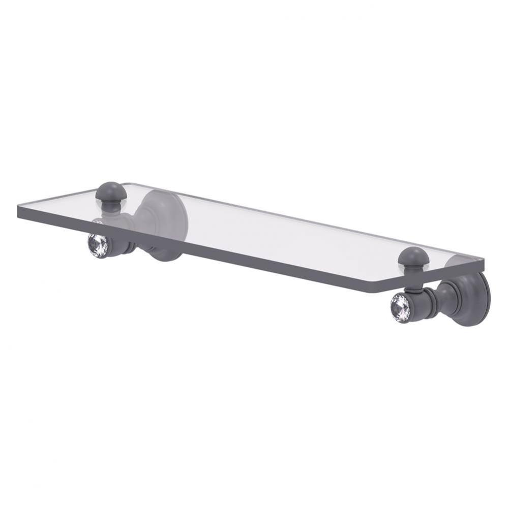 Carolina Crystal Collection 16 Inch Glass Shelf - Matte Gray