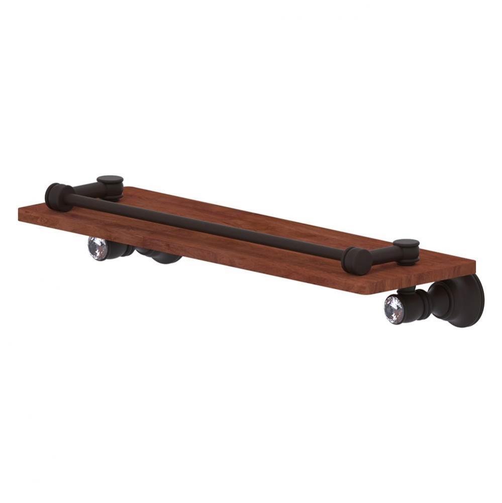 Carolina Crystal Collection 16 Inch Wood Shelf with Gallery Rail - Oil Rubbed Bronze