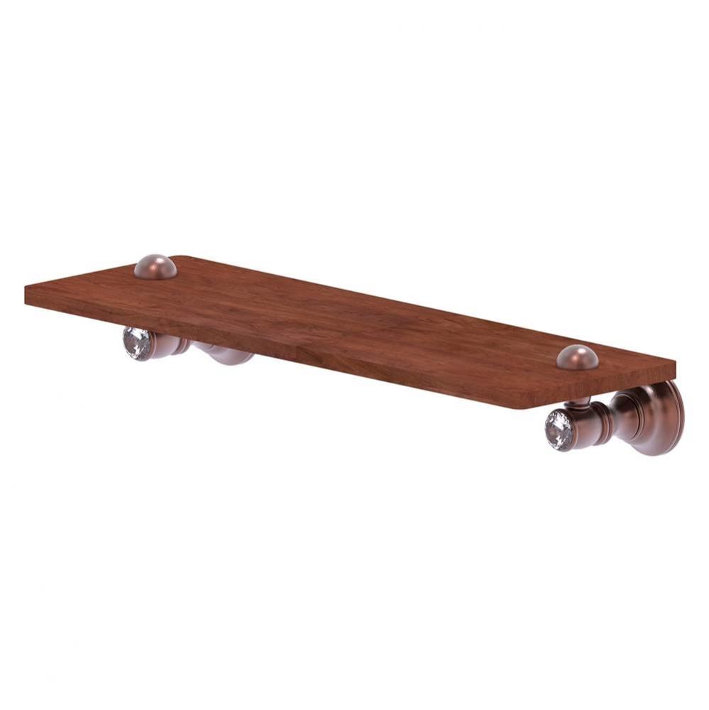 Carolina Crystal Collection 16 Inch Wood Shelf - Antique Copper