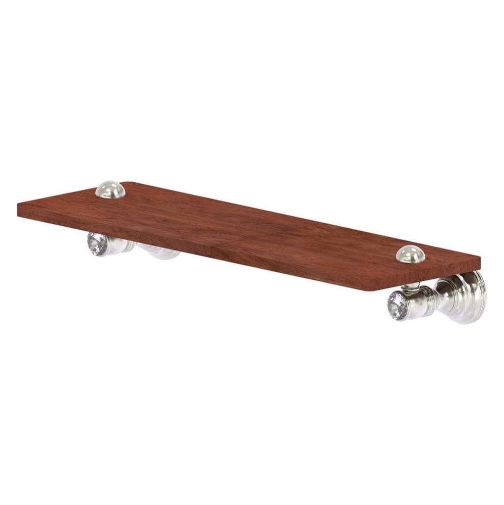 Carolina Crystal Collection 16 Inch Wood Shelf - Satin Nickel