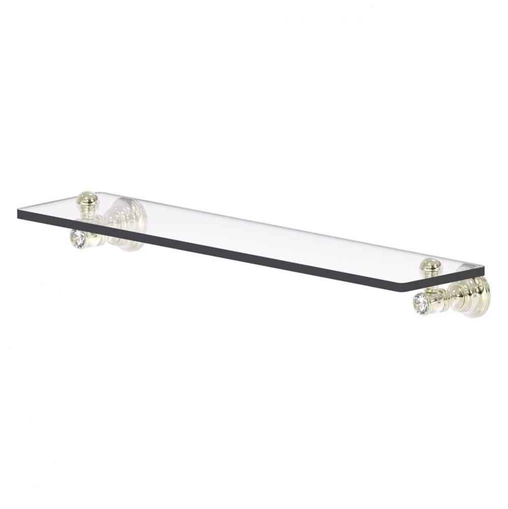 Carolina Crystal Collection 22 Inch Glass Shelf - Polished Nickel