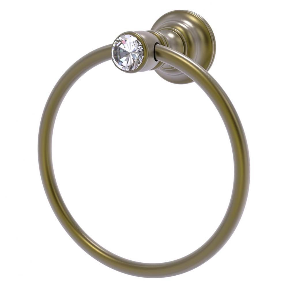 Carolina Crystal Collection Towel Ring - Antique Brass