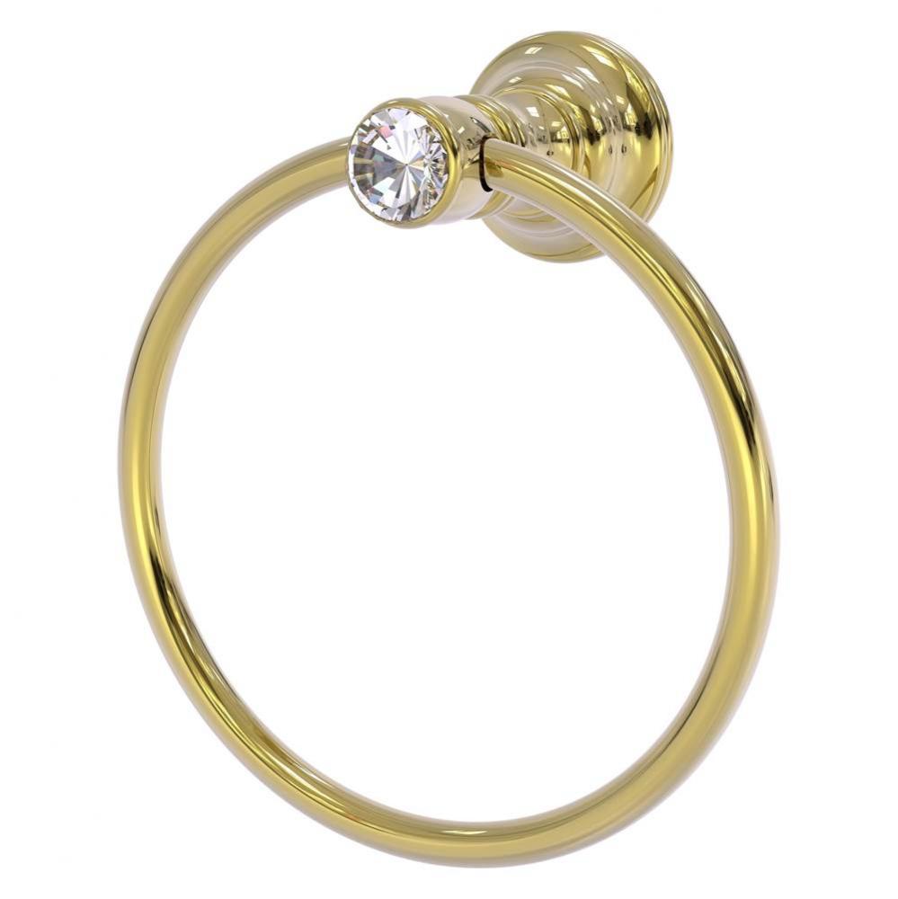 Carolina Crystal Collection Towel Ring - Unlacquered Brass