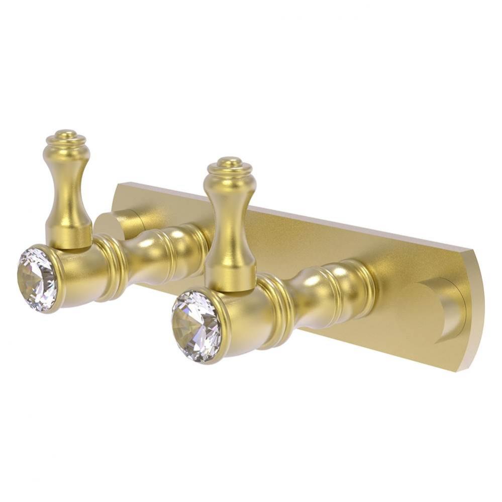 Carolina Crystal Collection 2 Position Multi Hook - Satin Brass