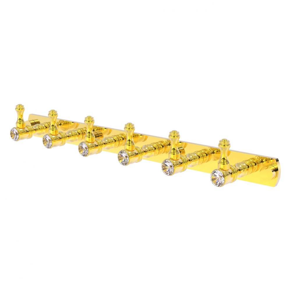 Carolina Crystal Collection 6 Position Tie and Belt Rack - Polished Brass