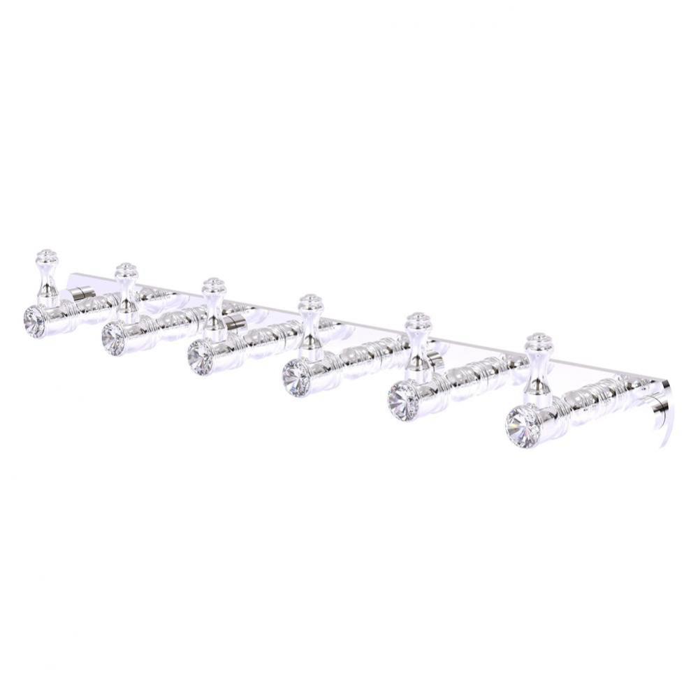Carolina Crystal Collection 6 Position Tie and Belt Rack - Polished Chrome