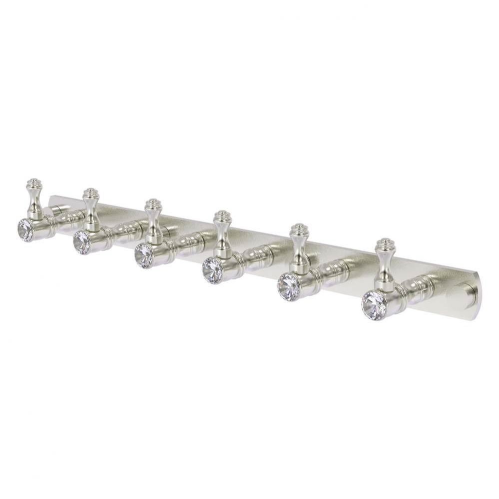 Carolina Crystal Collection 6 Position Tie and Belt Rack - Satin Nickel