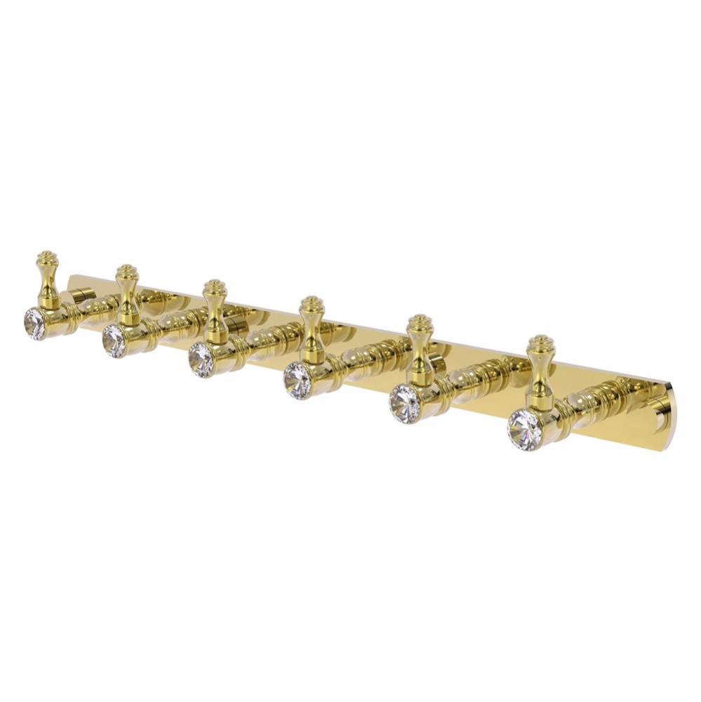 Carolina Crystal Collection 6 Position Tie and Belt Rack - Unlacquered Brass