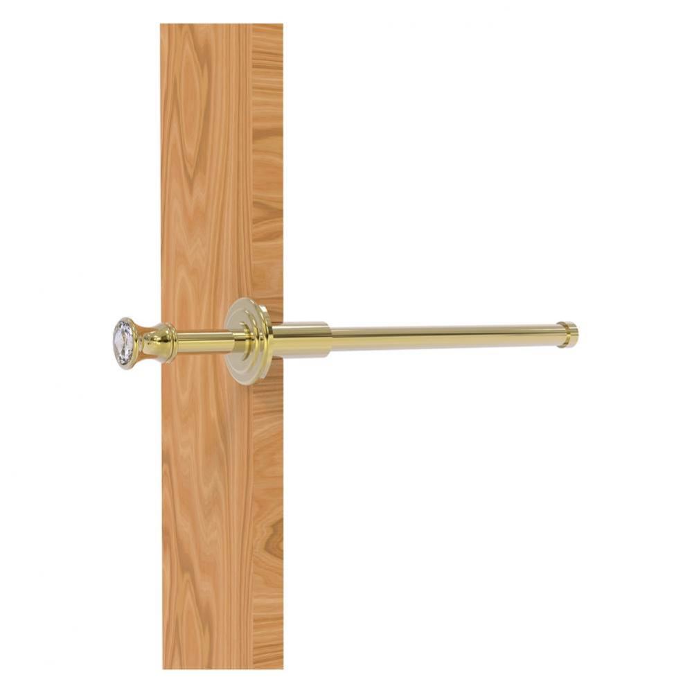 Carolina Crystal Collection Retractable Pullout Garment Rod - Unlacquered Brass