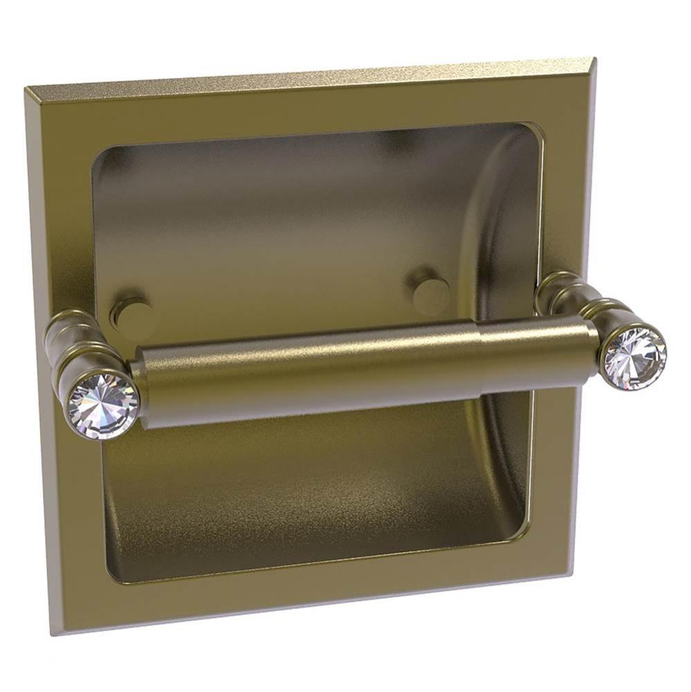 Carolina Crystal Collection Recessed Toilet Paper Holder - Antique Brass