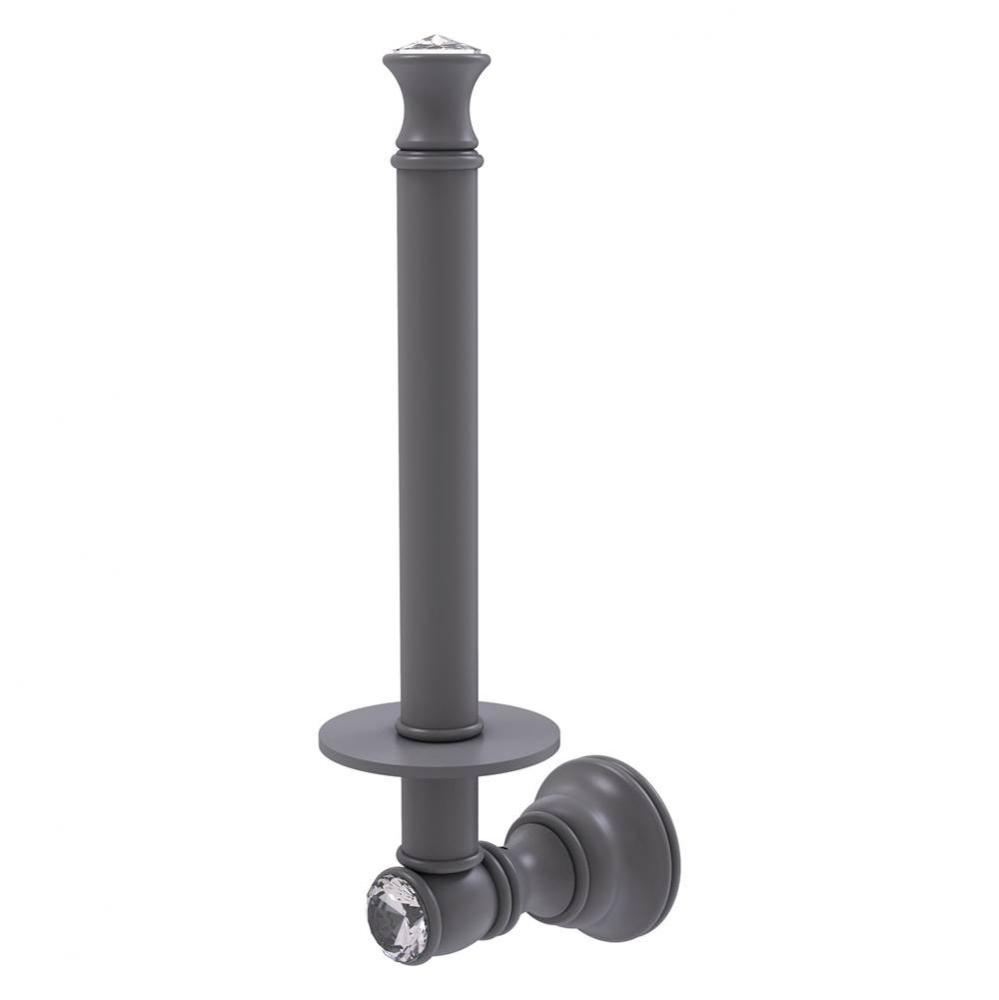 Carolina Crystal Collection Upright Toilet Paper Holder - Matte Gray