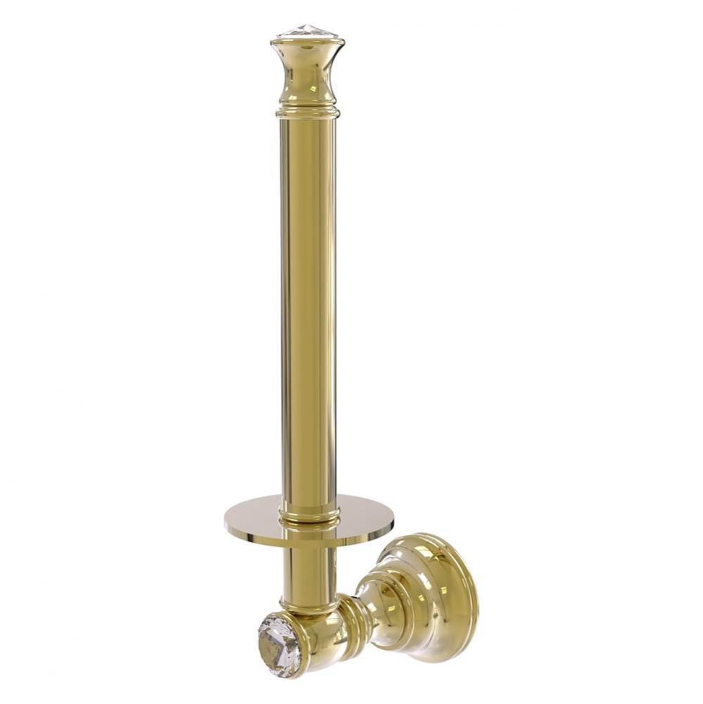 Carolina Crystal Collection Upright Toilet Paper Holder - Unlacquered Brass