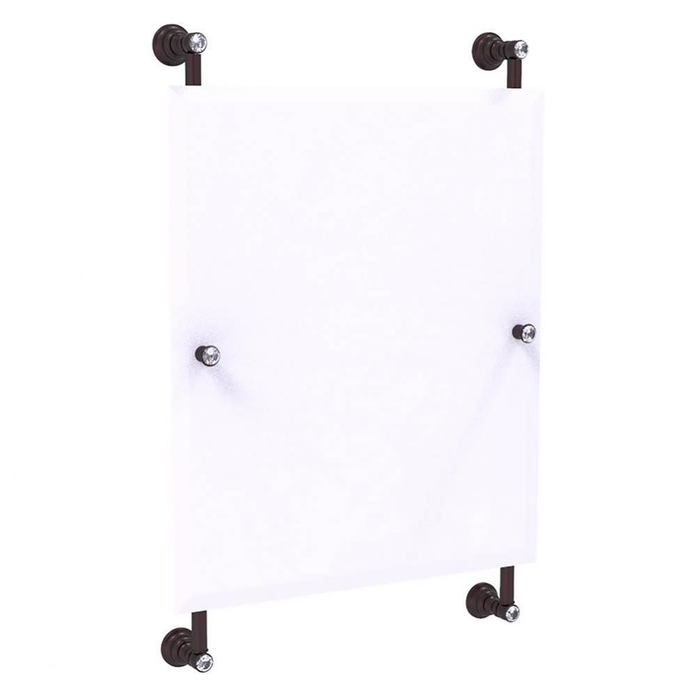 Carolina Crystal Collection Rectangular Frameless Rail Mounted Mirror - Antique Bronze