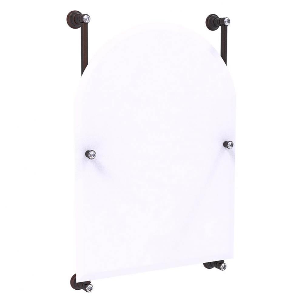 Carolina Crystal Collection Arched Top Frameless Rail Mounted Mirror - Venetian Bronze