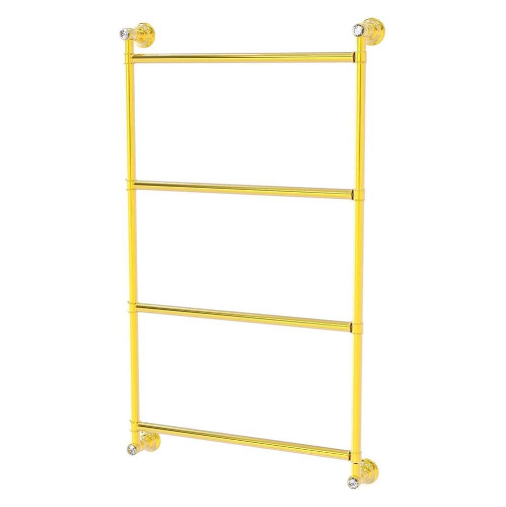 Carolina Crystal Collection 4 Tier 30 Inch Ladder Towel Bar - Polished Brass