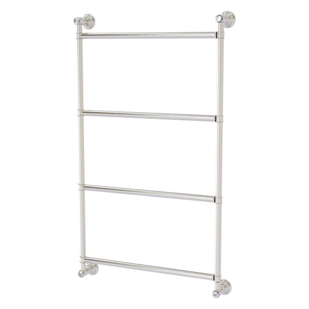 Carolina Crystal Collection 4 Tier 36 Inch Ladder Towel Bar - Satin Nickel