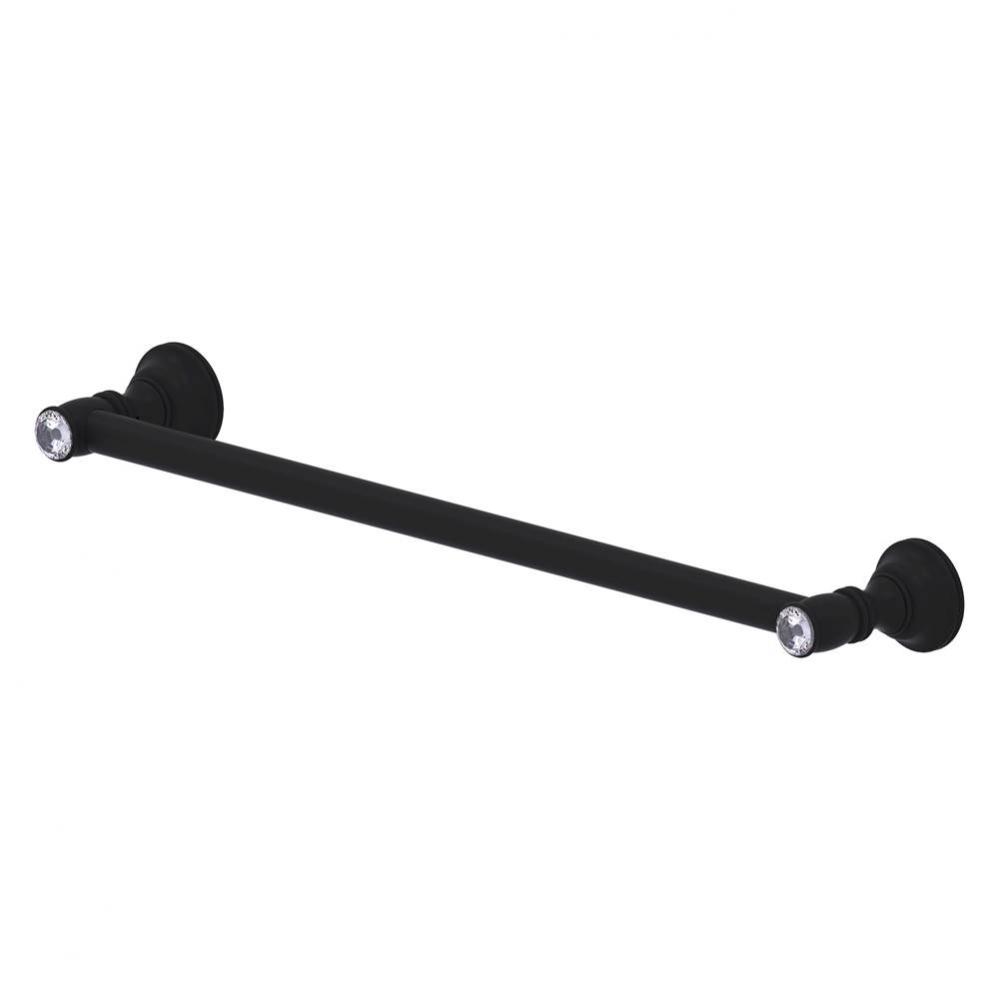 Carolina Crystal Collection 30 Inch Towel Bar - Matte Black
