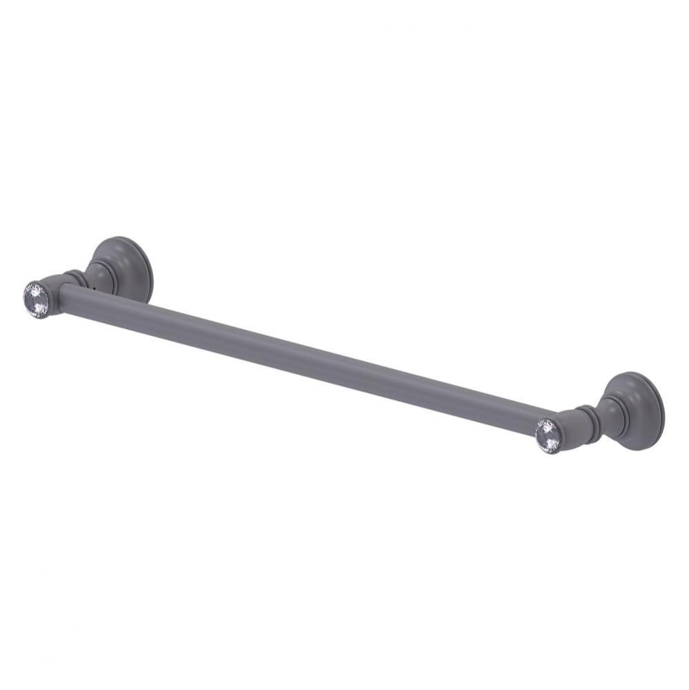 Carolina Crystal Collection 30 Inch Towel Bar - Matte Gray