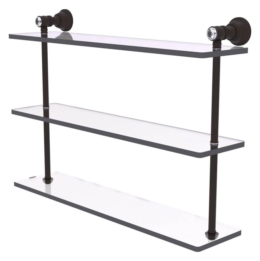 Carolina Crystal Collection 22 Inch Triple Glass Shelf - Oil Rubbed Bronze