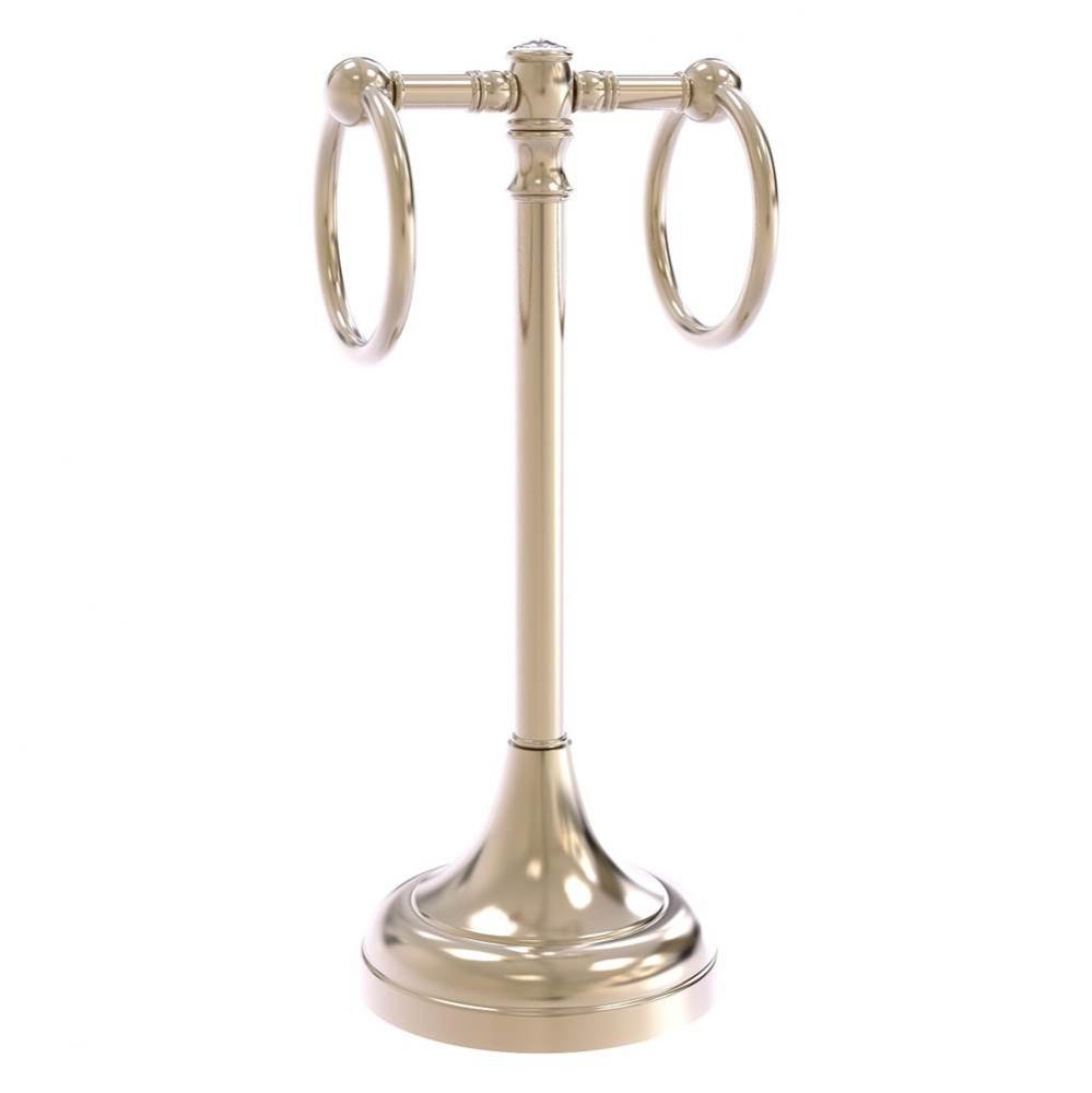 Carolina Crystal Collection 2 Ring Guest Towel Stand - Antique Pewter