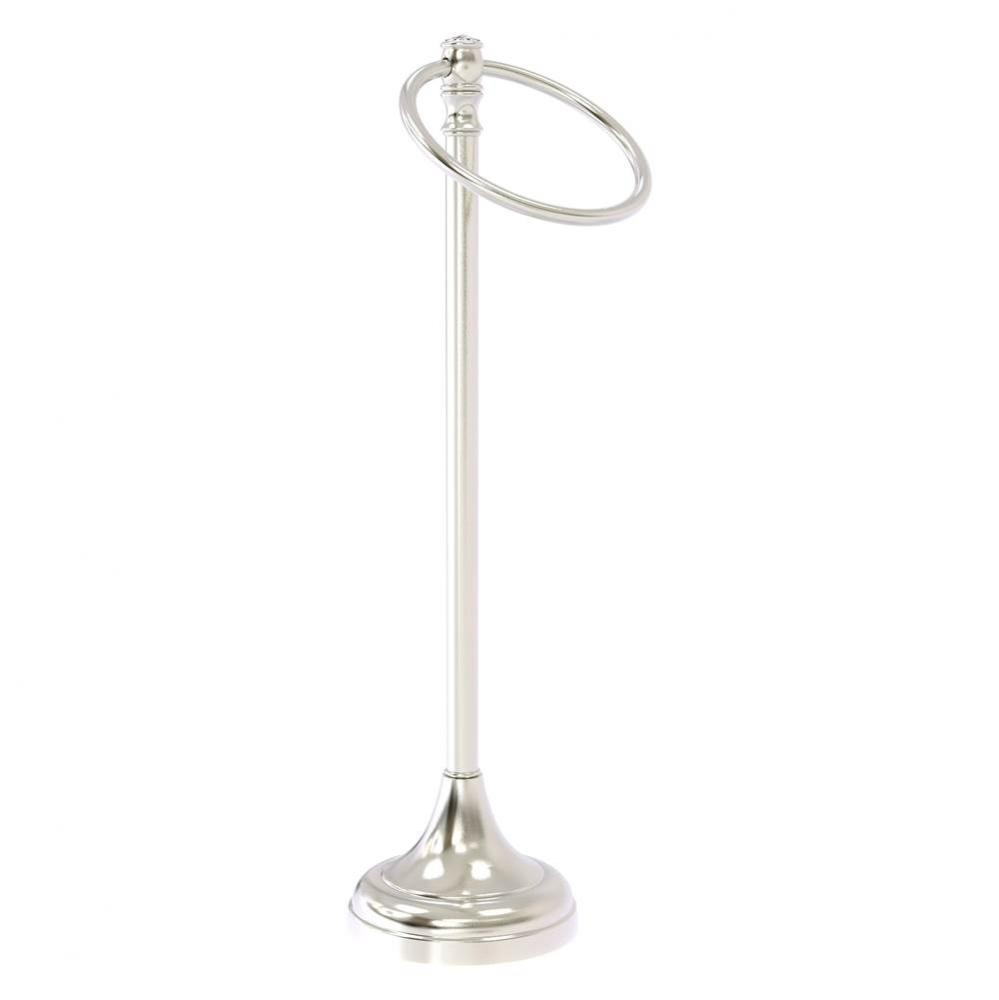 Carolina Crystal Collection Guest Towel Ring Stand - Satin Nickel