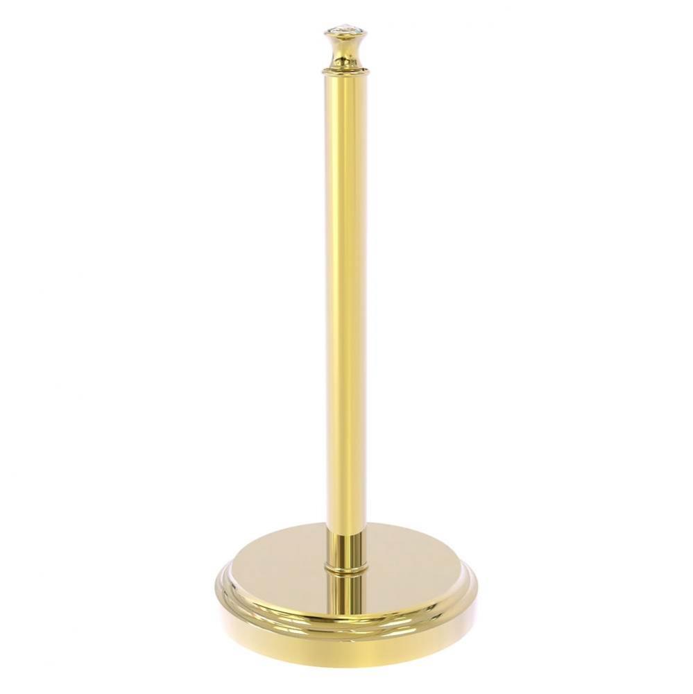 Carolina Crystal Collection Counter Top Paper Towel Stand - Unlacquered Brass