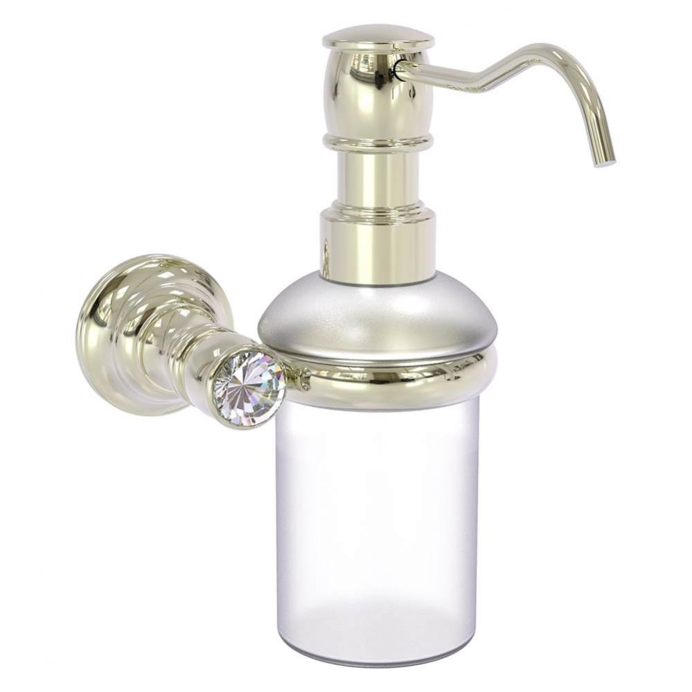 Carolina Crystal Collection Wall Mounted Soap Dispenser - Polished Nickel