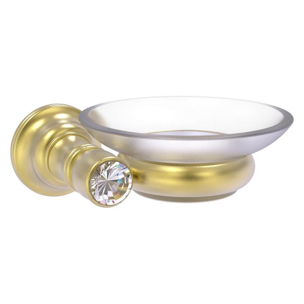 Carolina Crystal Collection Wall Mounted Soap Dish - Satin Brass