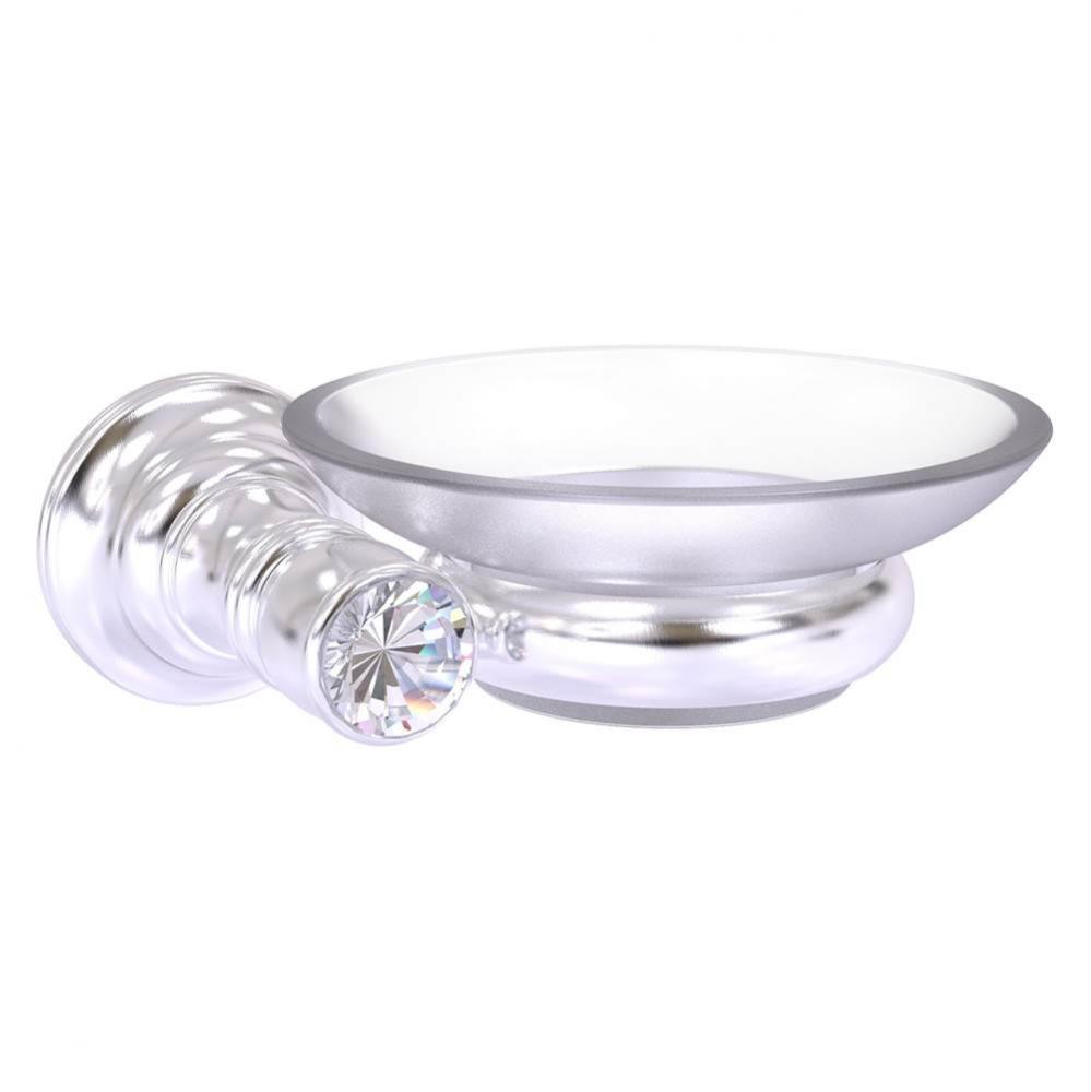 Carolina Crystal Collection Wall Mounted Soap Dish - Satin Chrome