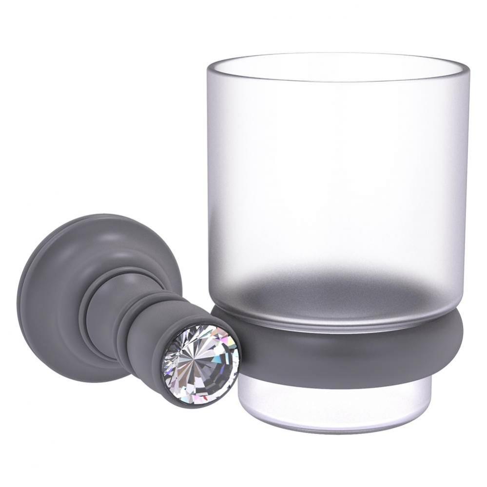 Carolina Crystal Collection Wall Mounted Tumbler Holder - Matte Gray