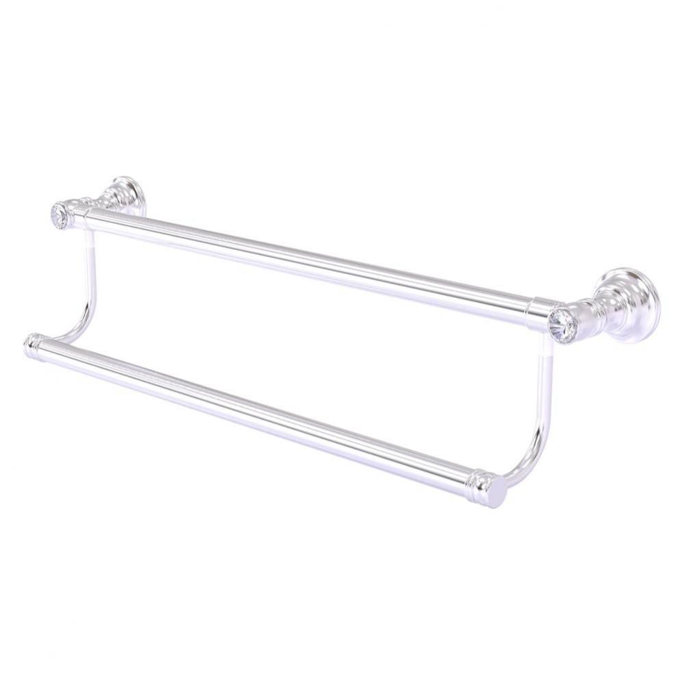 Carolina Crystal Collection 18 Inch Double Towel Bar - Satin Chrome