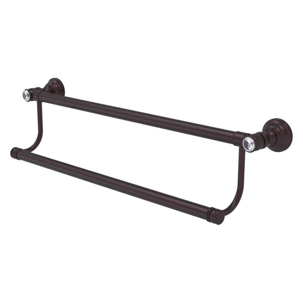 Carolina Crystal Collection 24 Inch Double Towel Bar - Antique Bronze