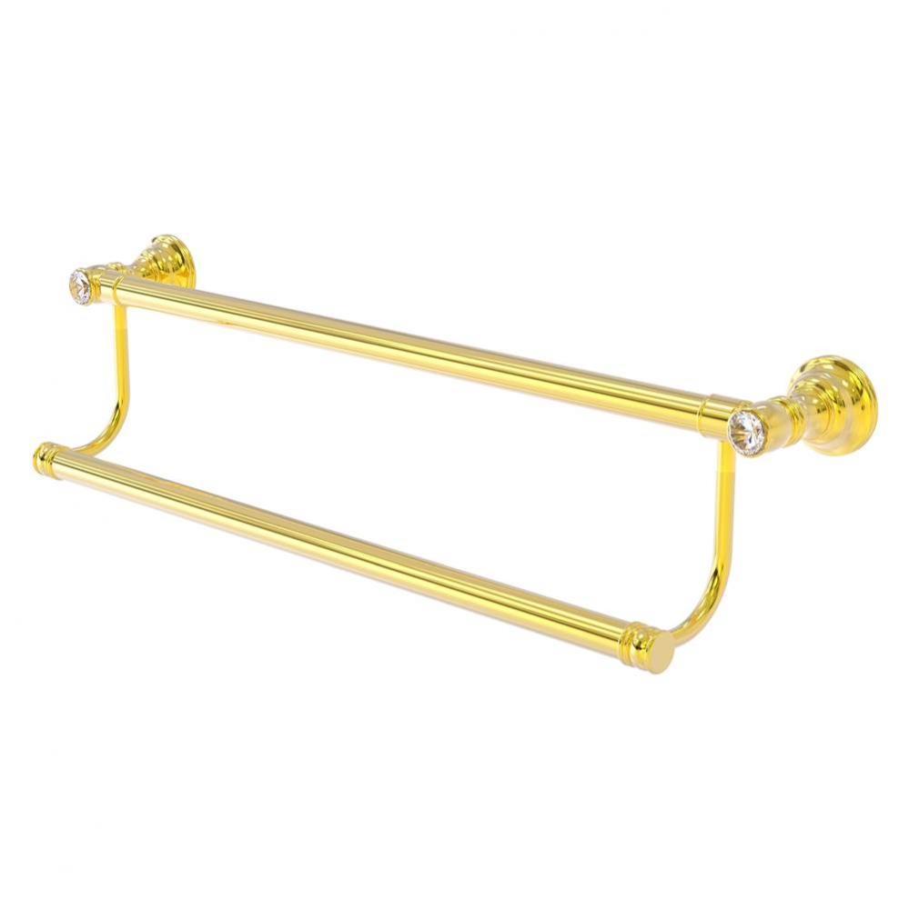 Carolina Crystal Collection 24 Inch Double Towel Bar - Polished Brass