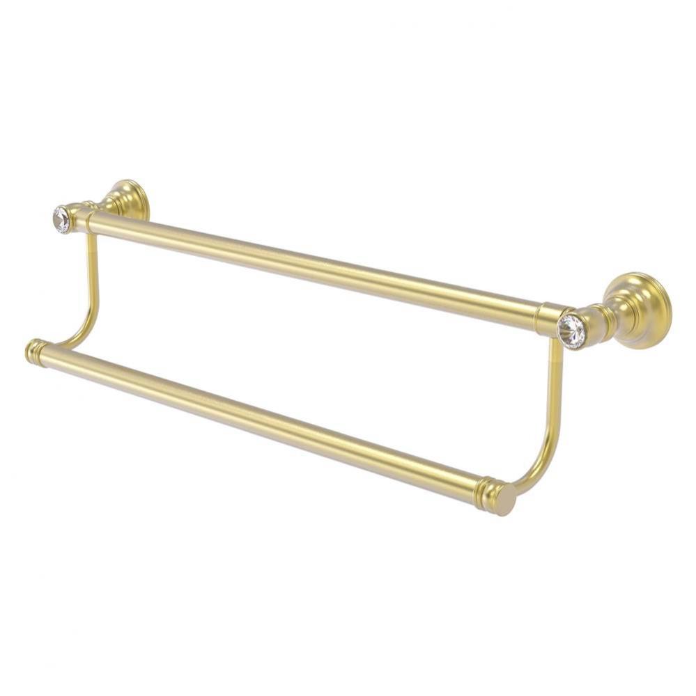 Carolina Crystal Collection 24 Inch Double Towel Bar - Satin Brass