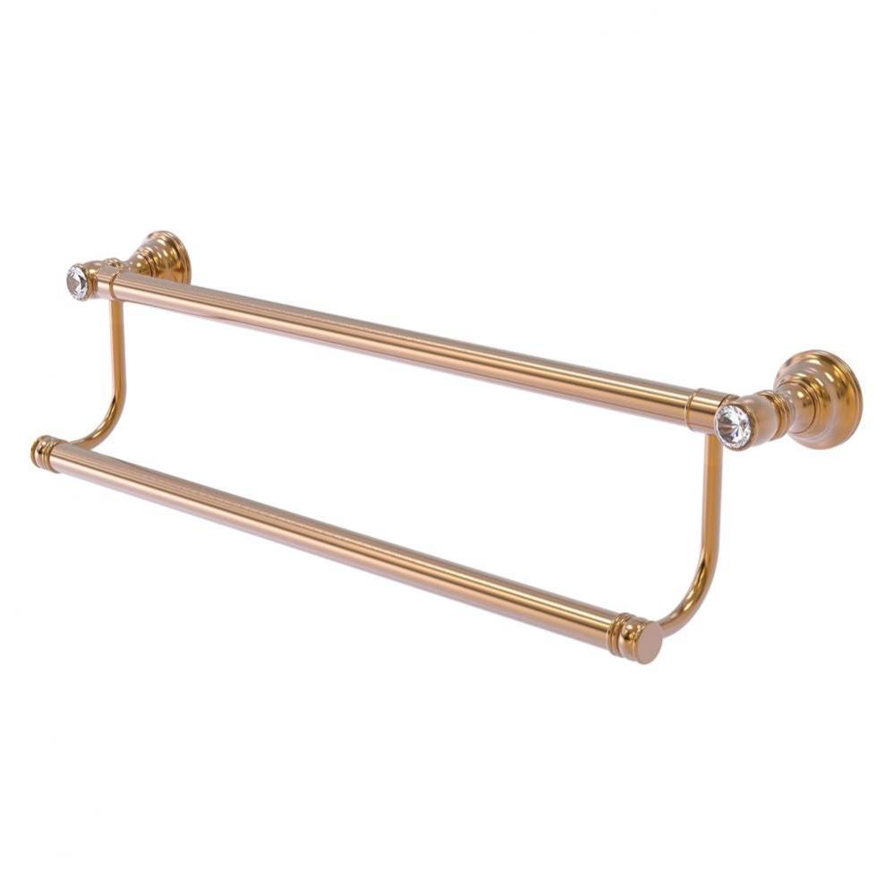 Carolina Crystal Collection 36 Inch Double Towel Bar - Brushed Bronze