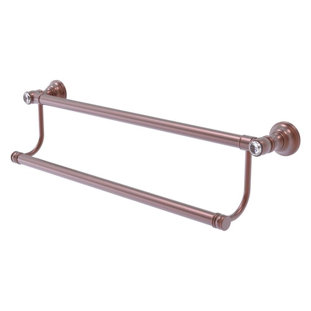 Carolina Crystal Collection 36 Inch Double Towel Bar - Antique Copper