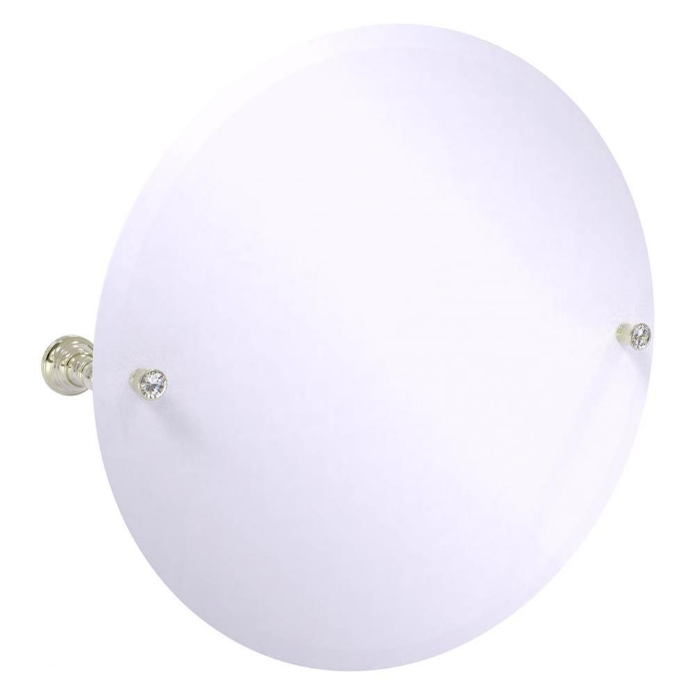 Carolina Crystal Collection Frameless Round Tilt Mirror with Beveled Edge - Polished Nickel